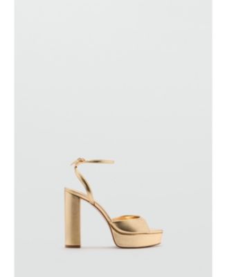 Women's Metallic-Effect Heeled Sandals