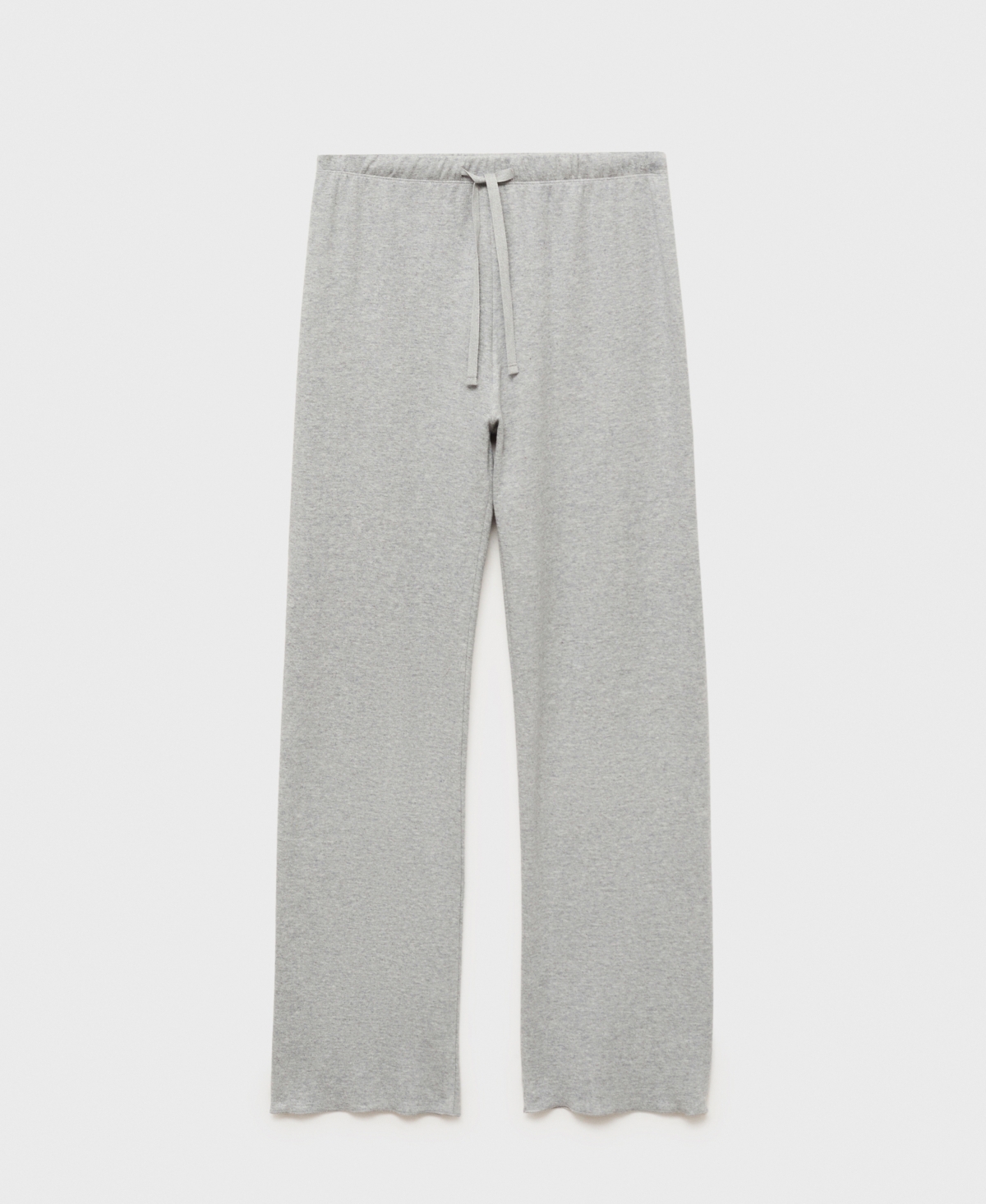 Mango Double Face Cotton Blend Pajama Pants In Gray