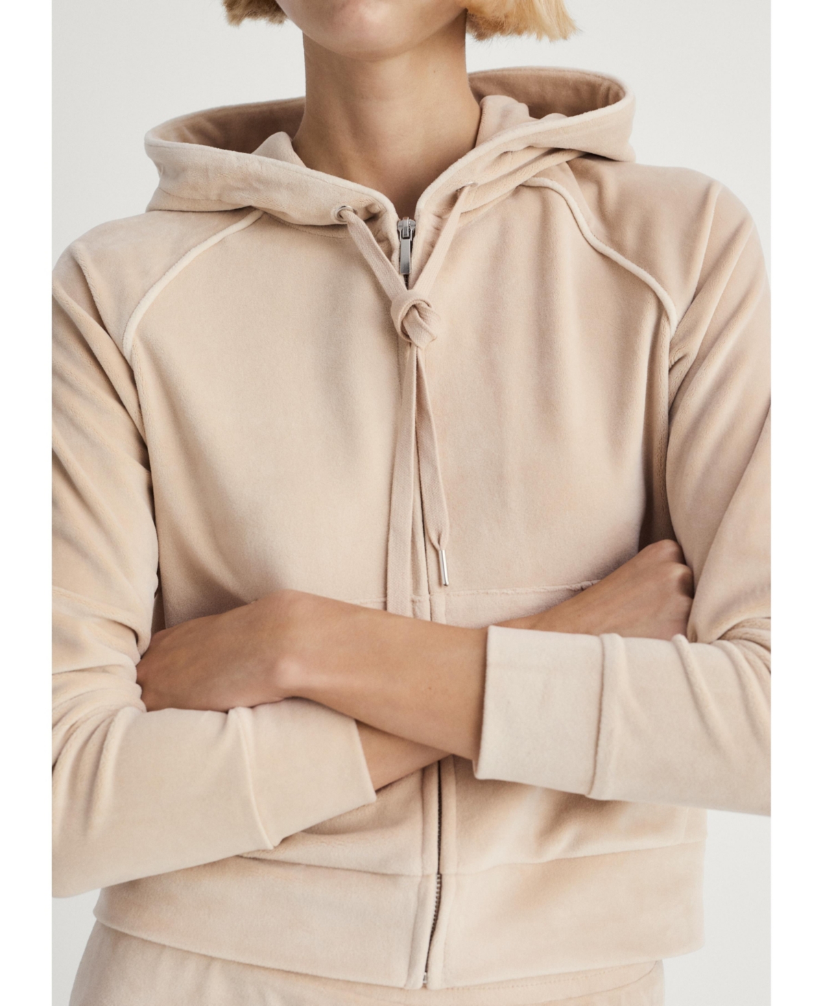 Mango Velour Zip Hoodie
