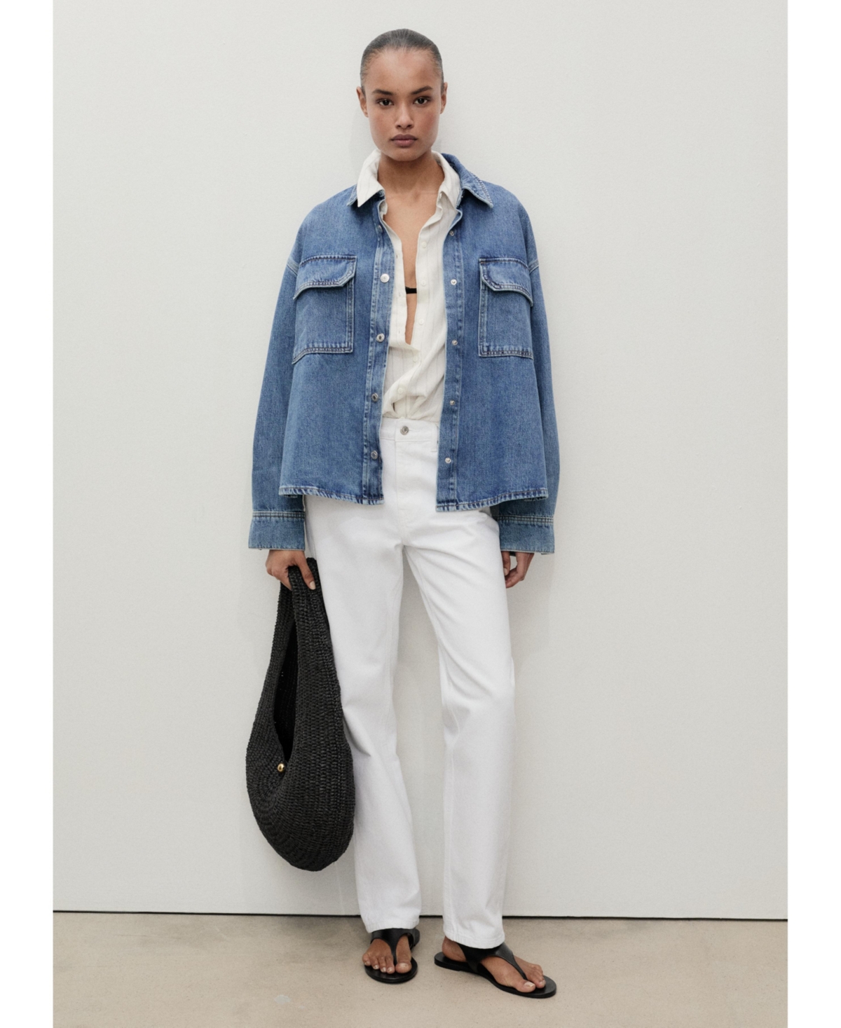 Mango Women's Mid-rise Straight Jeans In White