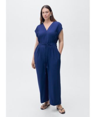 Women's Long Cropped Belted Jumpsuit