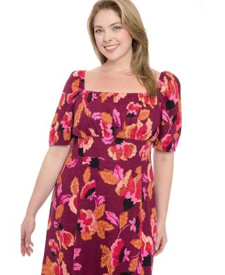 Plus Size Short-Sleeve A-Line Dress