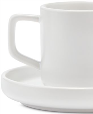 Aaden Whiteware Espresso Cup & Saucers, Service for 4, Macy's Exclusive