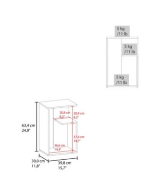 Vega Side Table in Melamine with Open Storage