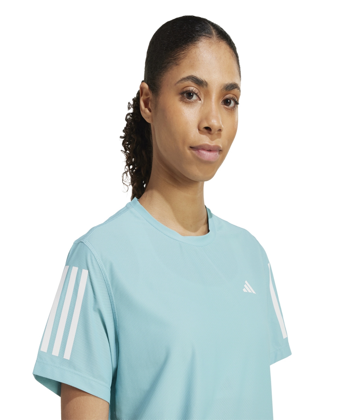 Adidas Originals Women's Own The Run Short-sleeve Running Tee In Green