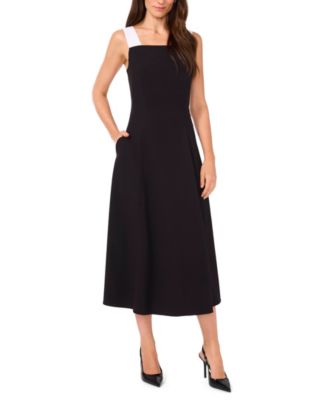 MSK - Petites Crepe Colorblocked Sleeveless Midi Dress