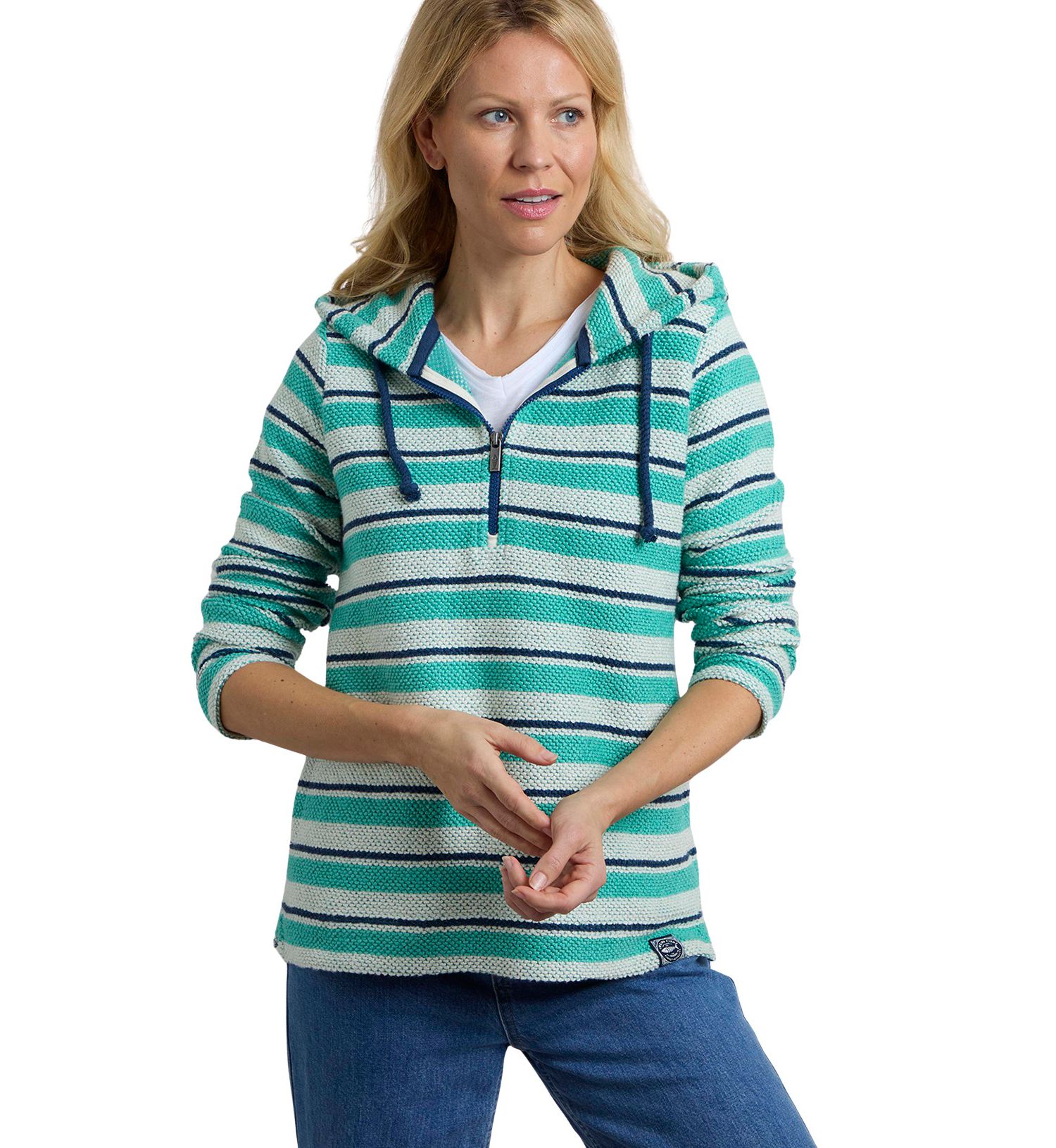 Women's Ally 1/4 Zip Stripe Hoodie