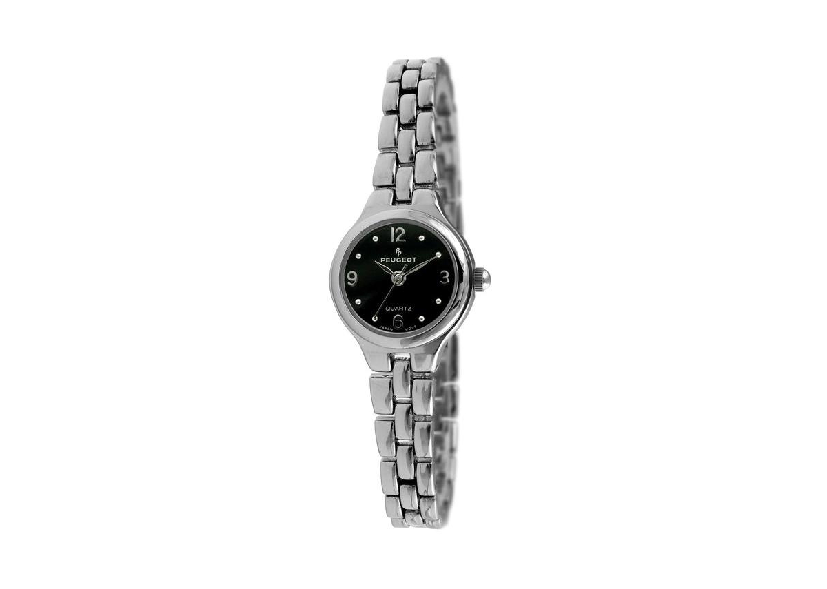 Women 22mm Round Silver Self-Adjust Link Bracelet Watch