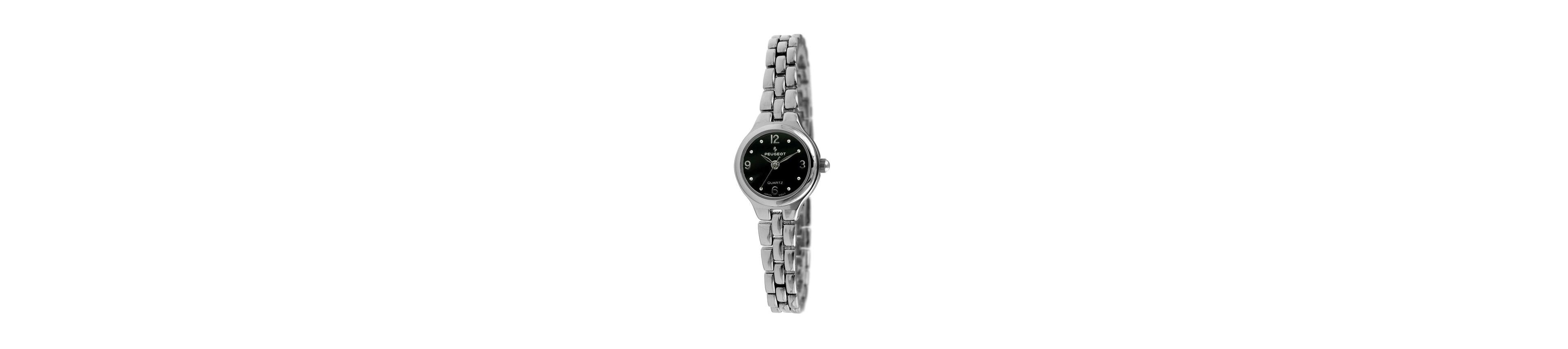 Peugeot Women 22mm Round Silver Self-Adjust Link Bracelet Watch