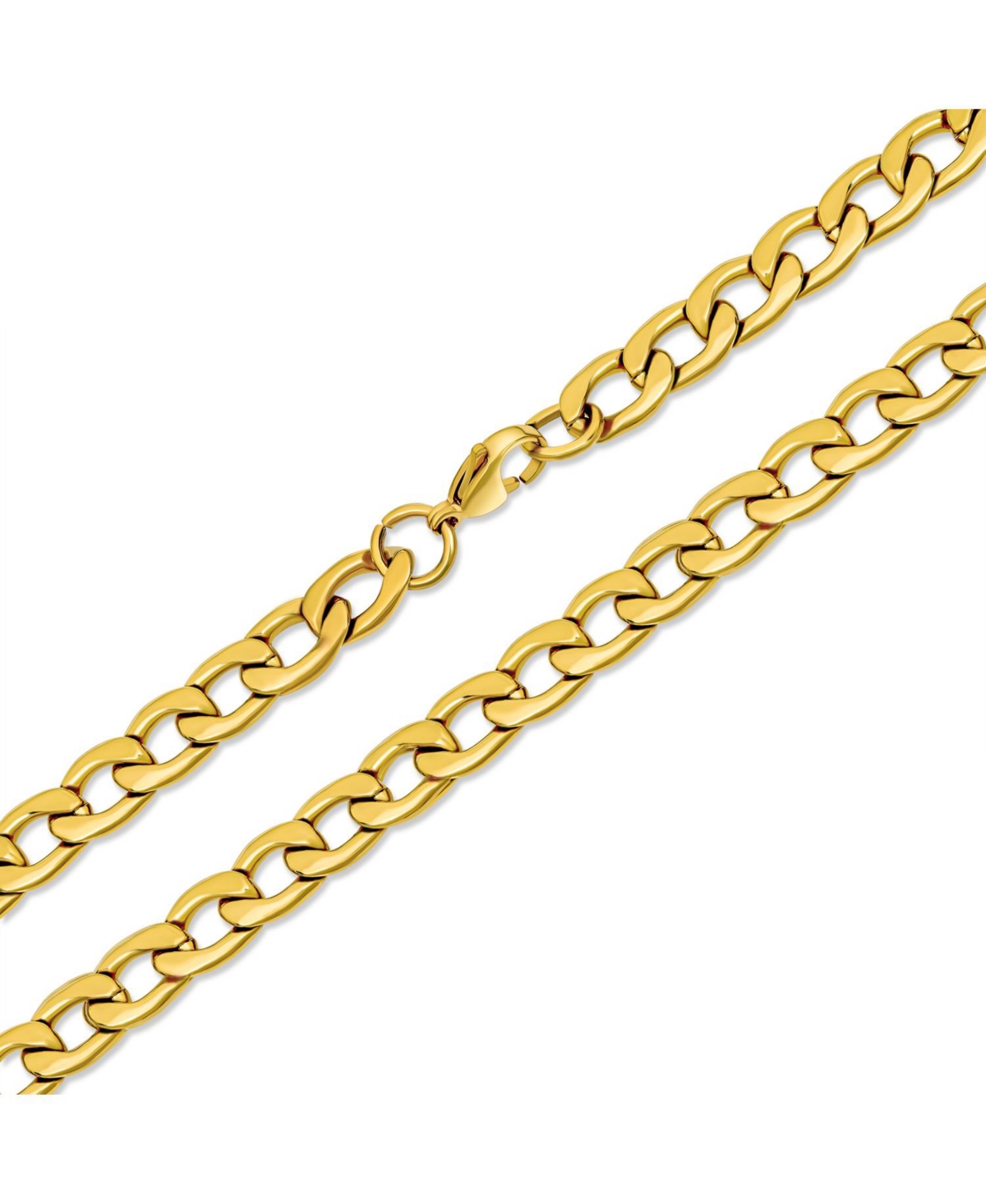 Heavy Duty Biker Necklace Gold Tone Stainless Steel Curb Chain 8MM - Gold-tone