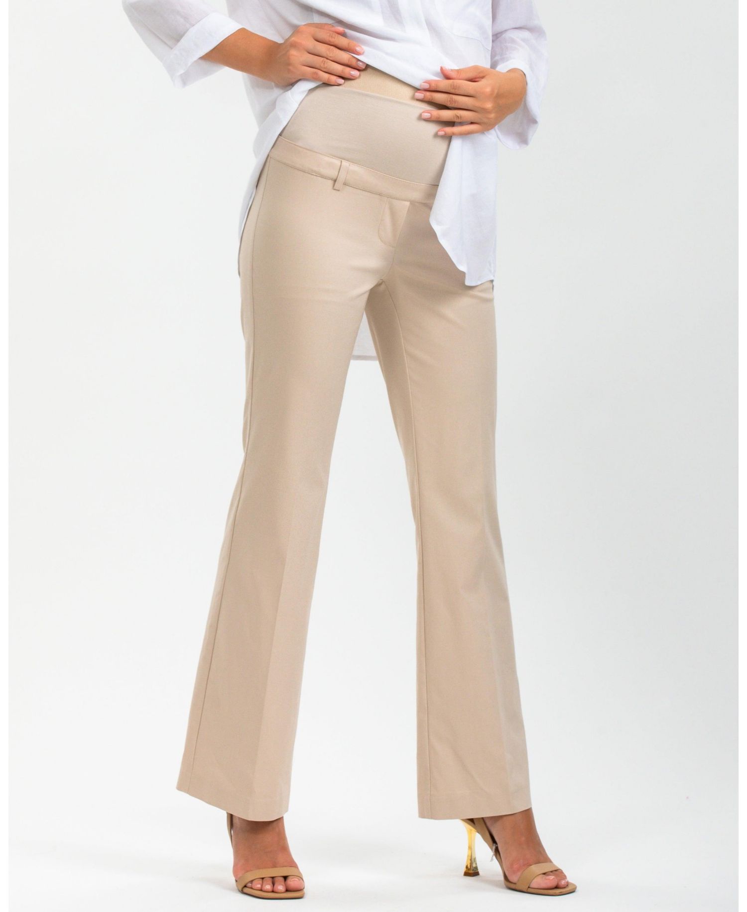 Maternity Pull-On Flare Stretch Pants in Length