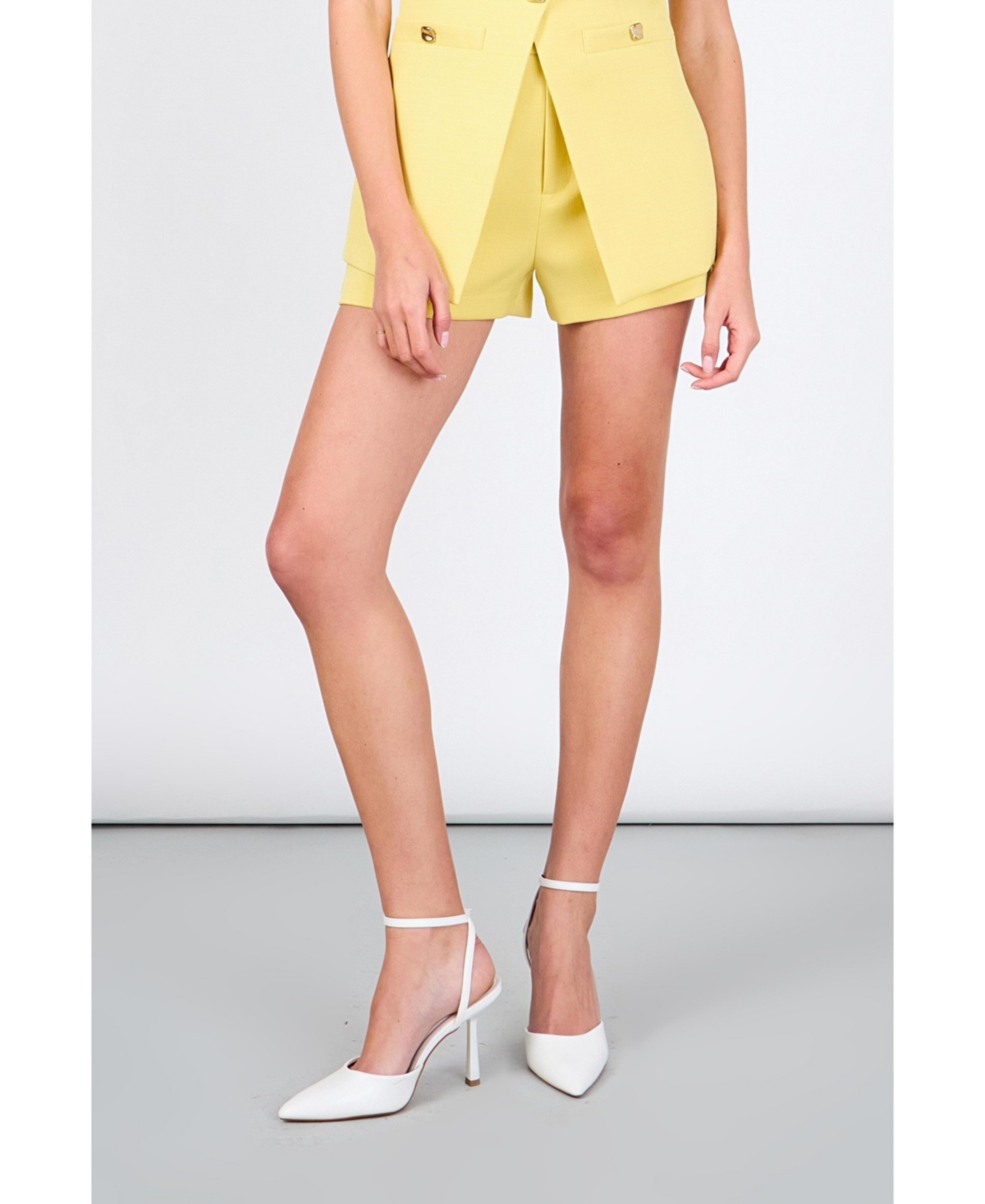 Women's high waisted short - Yellow
