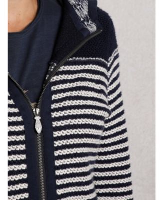 Women's Bianca Full Zip Stripe Macaroni Hoodie