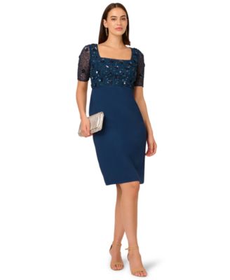 Adrianna Papell - Women's Square-Neck Sheath Dress