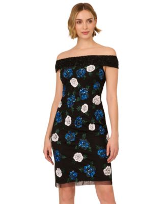 Women's Beaded Off-The-Shoulder Sheath Dress