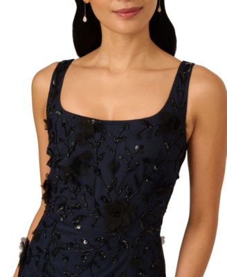 Women's Beaded Mesh Midi Dress