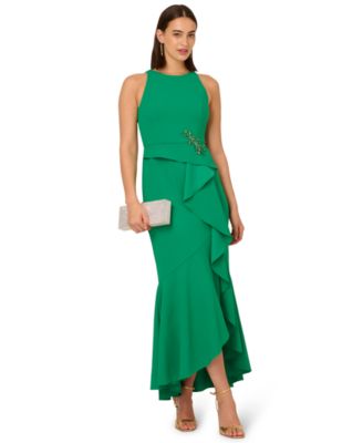 Adrianna Papell - Women's Cascading-Ruffle Crepe Gown