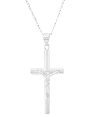 Men's Sterling Silver Crucifix Pendant Necklace
