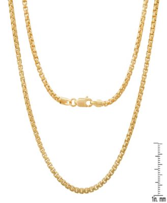 Unisex 14K Gold Plated Box Link Chain Necklace