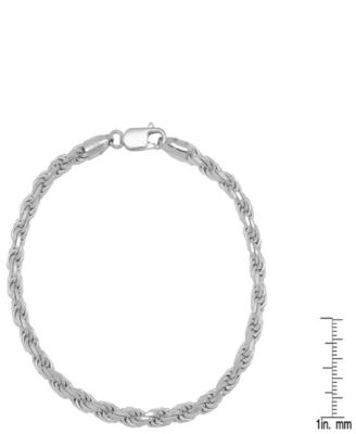 Unisex Sterling Silver Rope Chain Bracelet