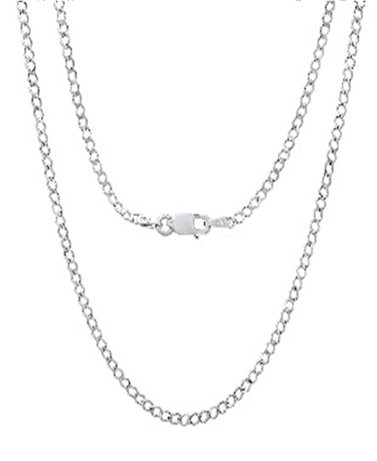 Unisex Sterling Silver Cuban Flat Necklace - Silver