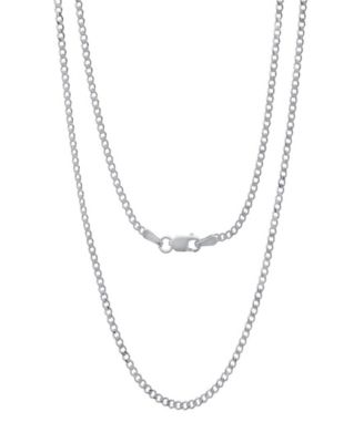 Unisex Sterling Silver Cuban Superflat Necklace