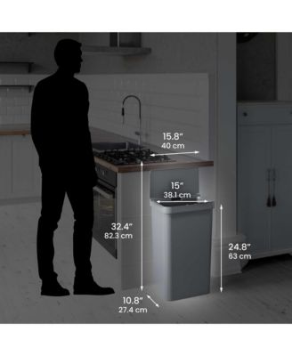 50 Liter / 13.2 Gallon Prime White Plastic Sensor Kitchen Trash Can