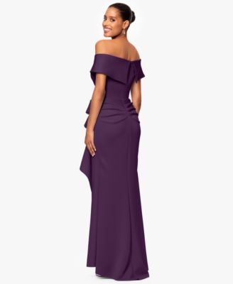 Scuba Off-The-Shoulder Gown