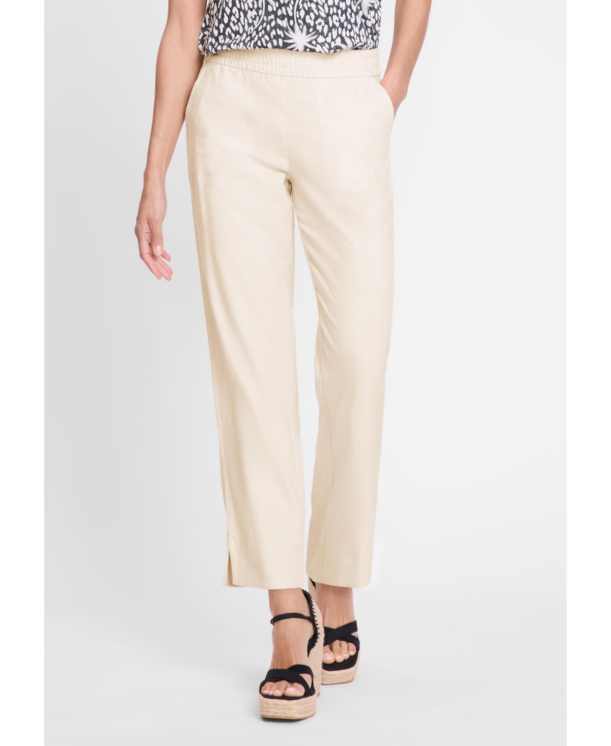 Women's Mona Fit Linen Blend Pull-On Pant - Canvas beige