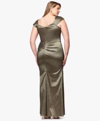 Plus Size Asymmetrical-Neckline Long Sheath Dress