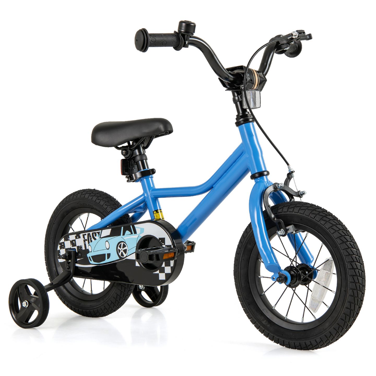 Детская игрушка Slickblue 12-Inch Kids Bike with Removable Training Wheels and Adjustable Seat, от 3 лет, цвет: Синий — фото 1