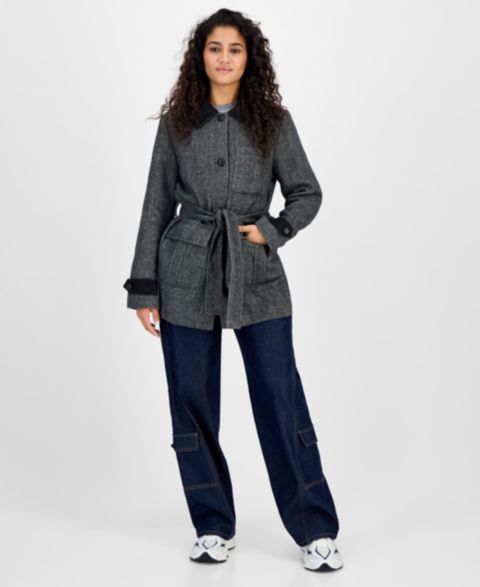 Женские куртки Steve Madden Belted Single-Breasted Jacket