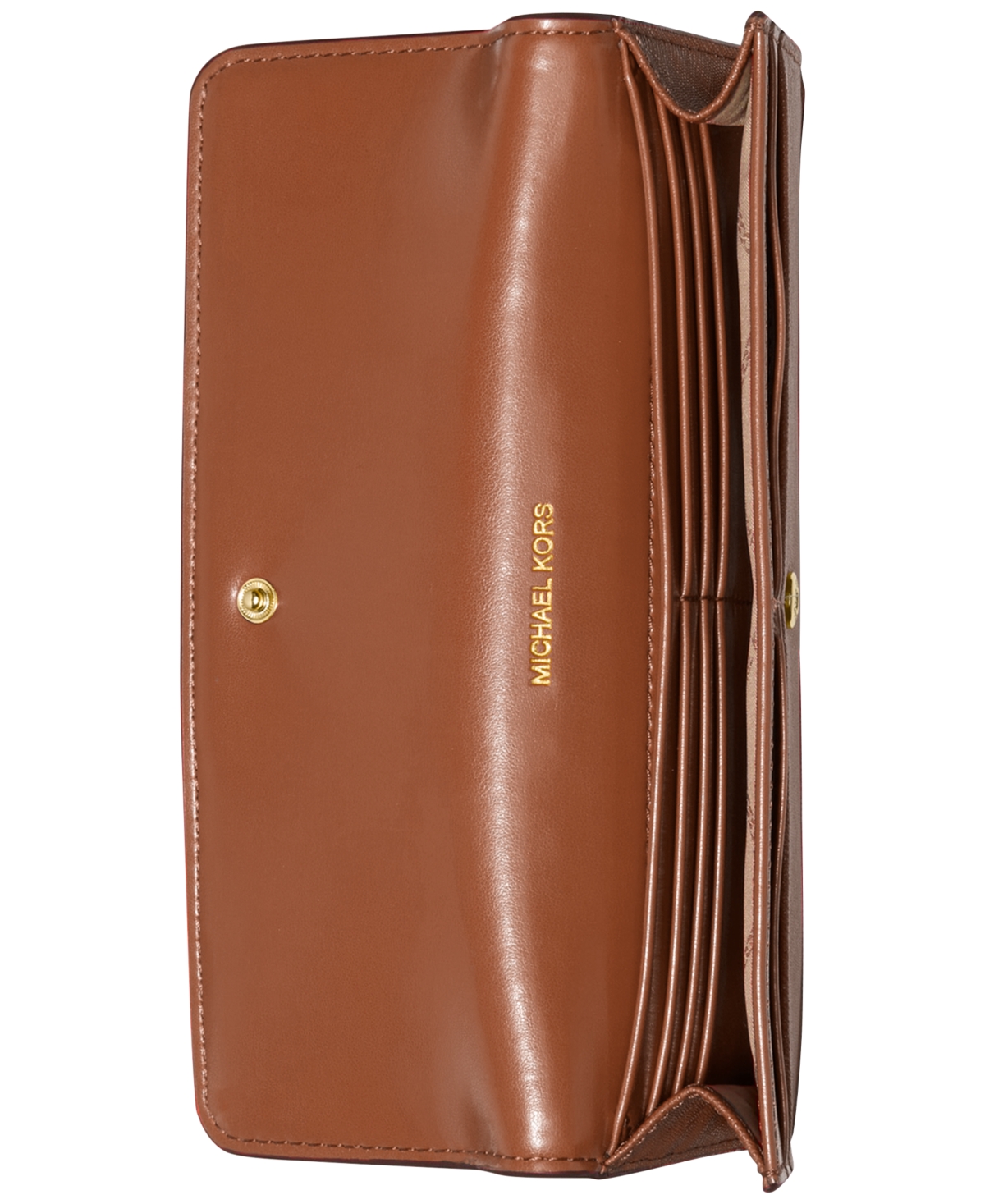 Michael Kors Michael  Jet Set Large Flat Wallet In Brown
