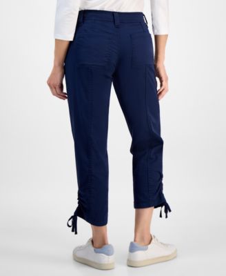 Petite Mid-Rise Tie-Hem Capri Pants