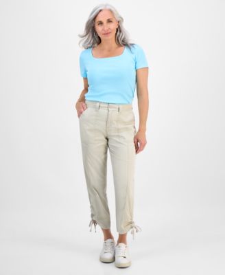 Women's Mid Rise Tie-Hem Ankle Pants, Exclusively at Macy's
