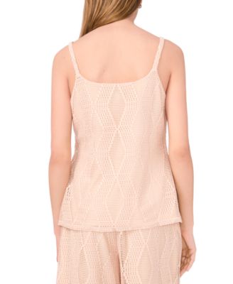 Women's Sleeveless V-Neck Lace-Mesh Top