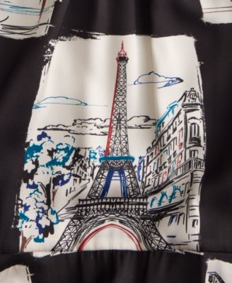 Women's Scarf-Print Handkerchief-Hem Midi Dress