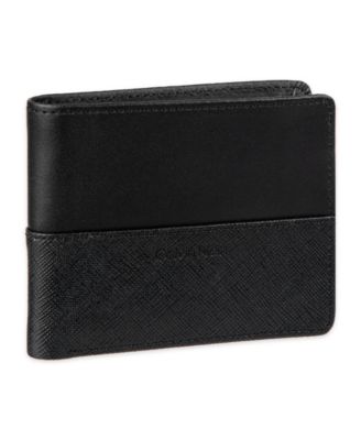 Men's RFID Overlapping Saffiano Slimfold Wallet