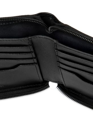 Men's RFID Overlapping Saffiano Zip Around Wallet