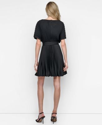 Women's Sunburst Pleated Fit & Flare Dress