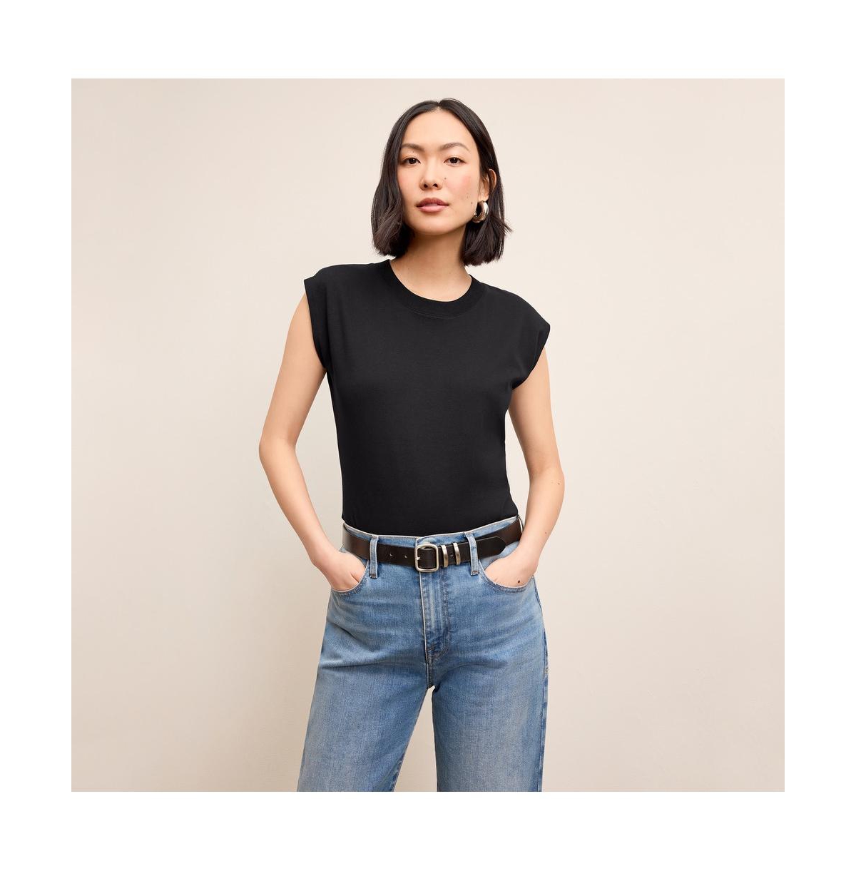 Women's Alina Muscle Tee - Organic Pima Cotton - Black