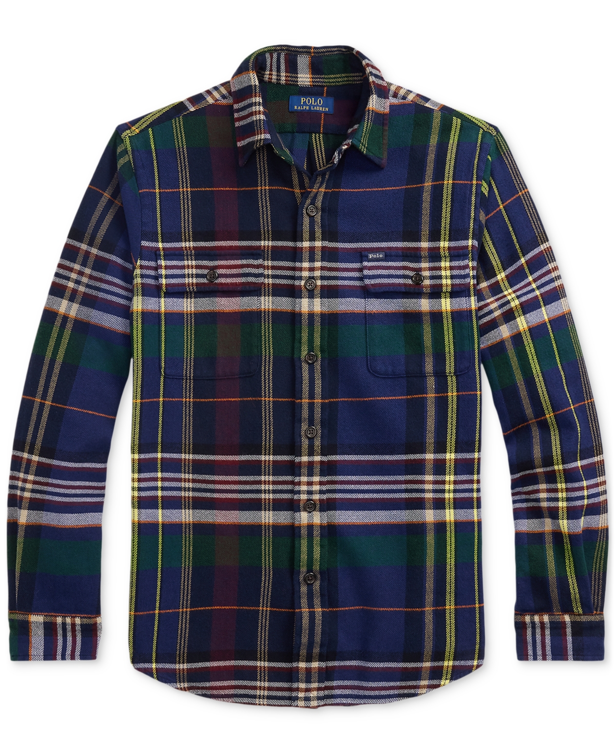 Polo Ralph Lauren Men's Classic Plaid Brushed Flannel Workshirt In Blue