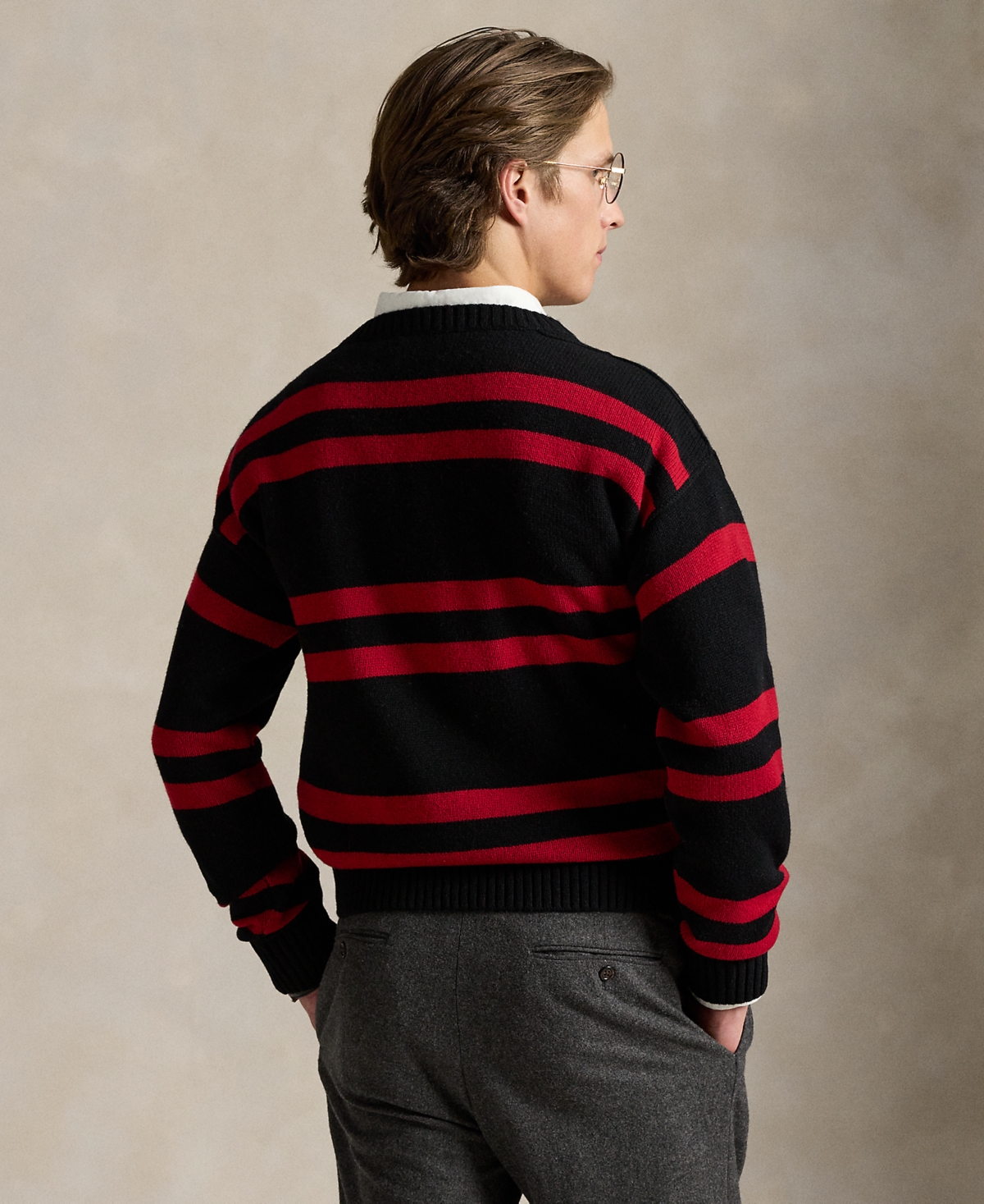 Polo Ralph Lauren Men's Striped Wool Sweater In Red