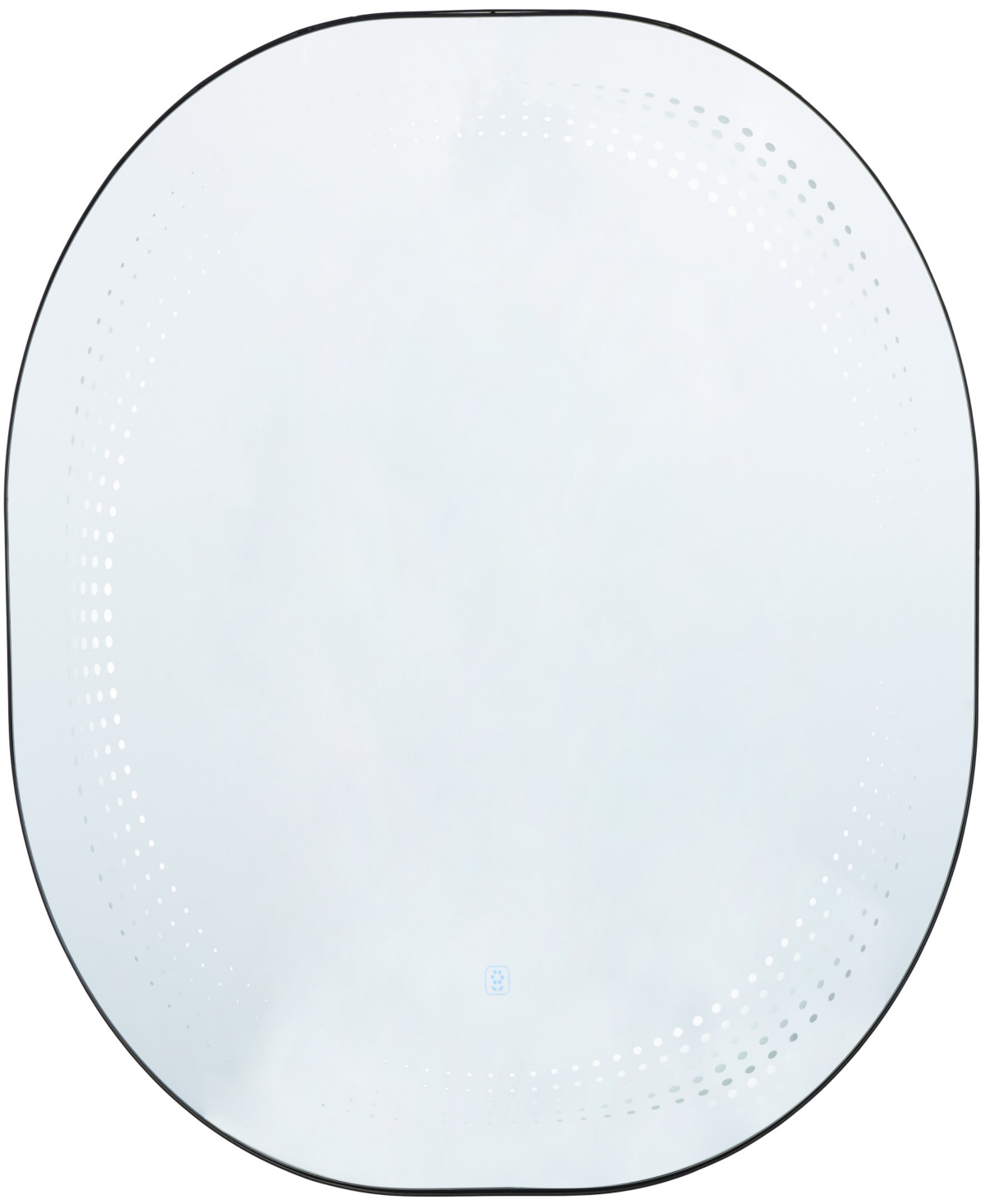 Glass 31" Led Wall Mirror with Radial Pattern - Black