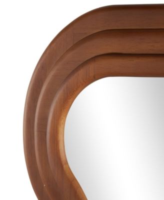 Wood 47" Wavy Modern Wall Mirror