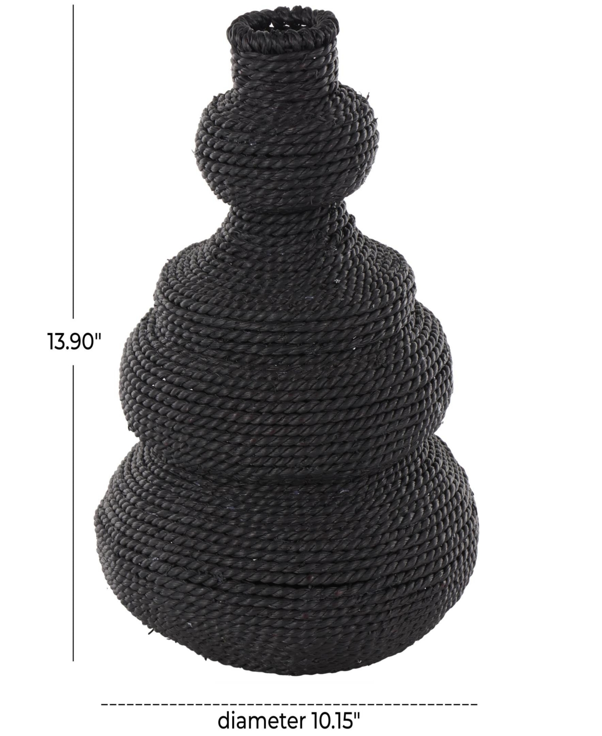 Rosemary Lane Seagrass 13.9" Woven Bubble Bohemian Vase