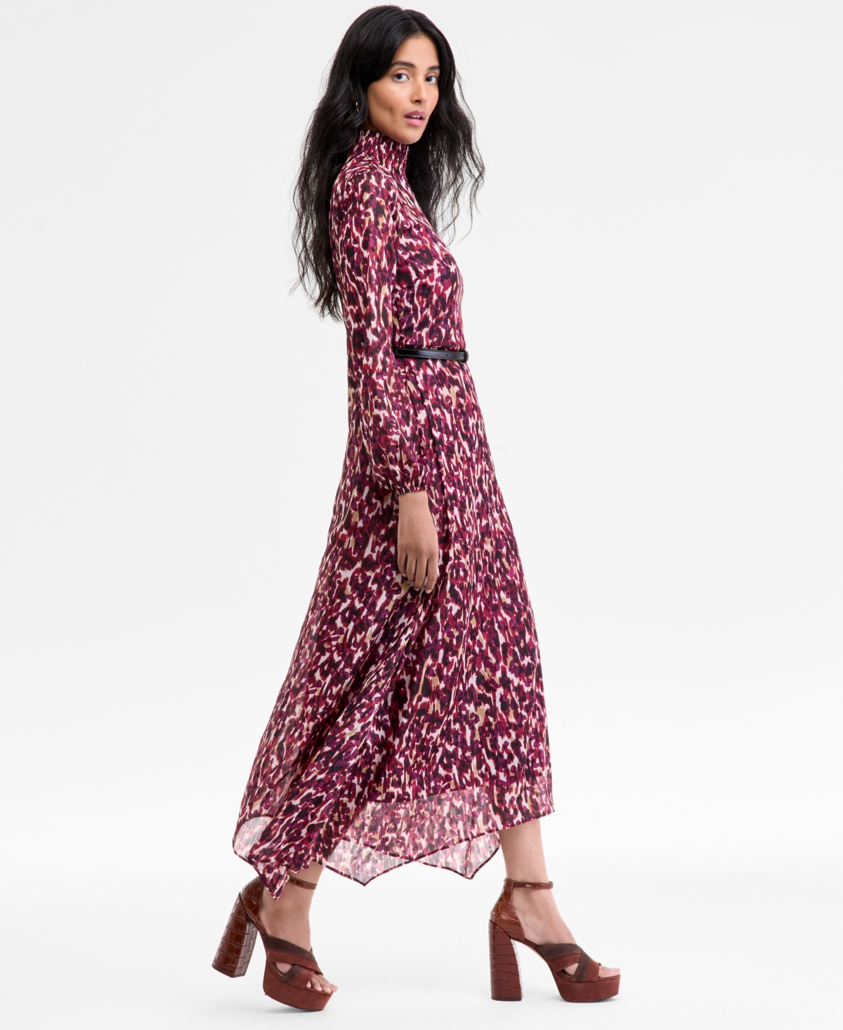 Halston Women's Printed Chiffon Maxi Dress In Multi