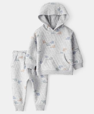 Carter's - Baby Boys Helicopter Quilted Hoodie & Pants, 2 Piece Set