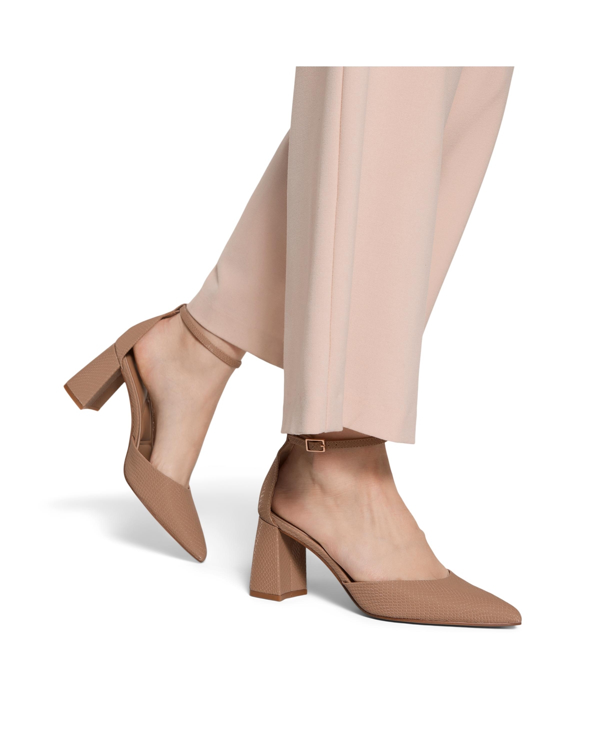 Aldo Jan Ankle Strap Pointed Toe Pump In Brown