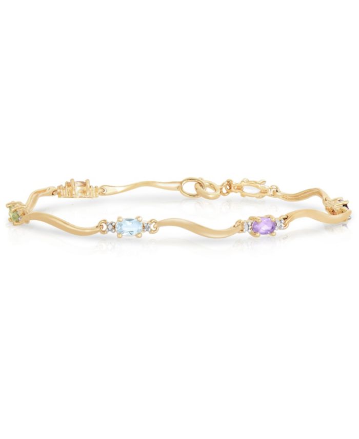 Genevive Sterling Plated Multi-Colored Cubic Zirconia Bracelet